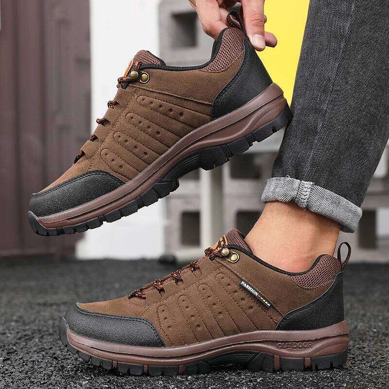 Men's Spring and Autumn New Ankle Outdoor Hiking Boots Sports Hombres Botas Anti Slip Work Low Cut Mountaineering Shoes