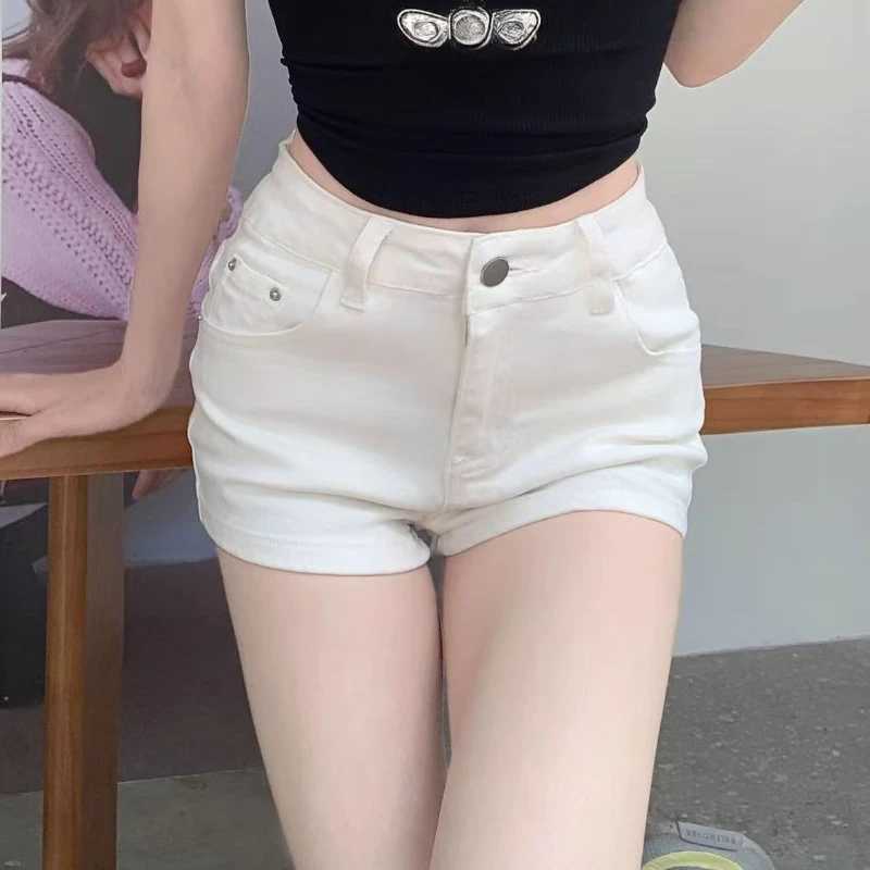 Spring Summer High Eleatic Denim Shorts Women Slim Skinny Jeans Short Pants Fashion White Hot Shorts Girls Casual Denim Shorts M260319