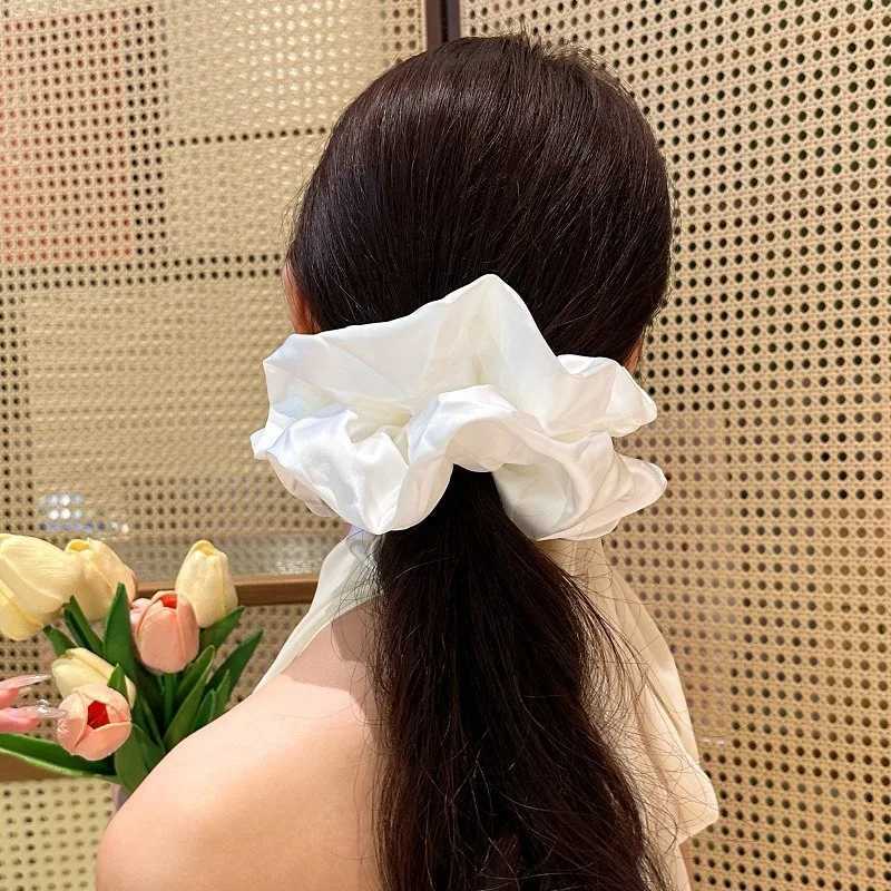 1pcs Extra Large Faux Silk Fluffy High Elasticity Soft Silky Luxury Casual Comfortable Fashion Scrunchie For Women H260319
