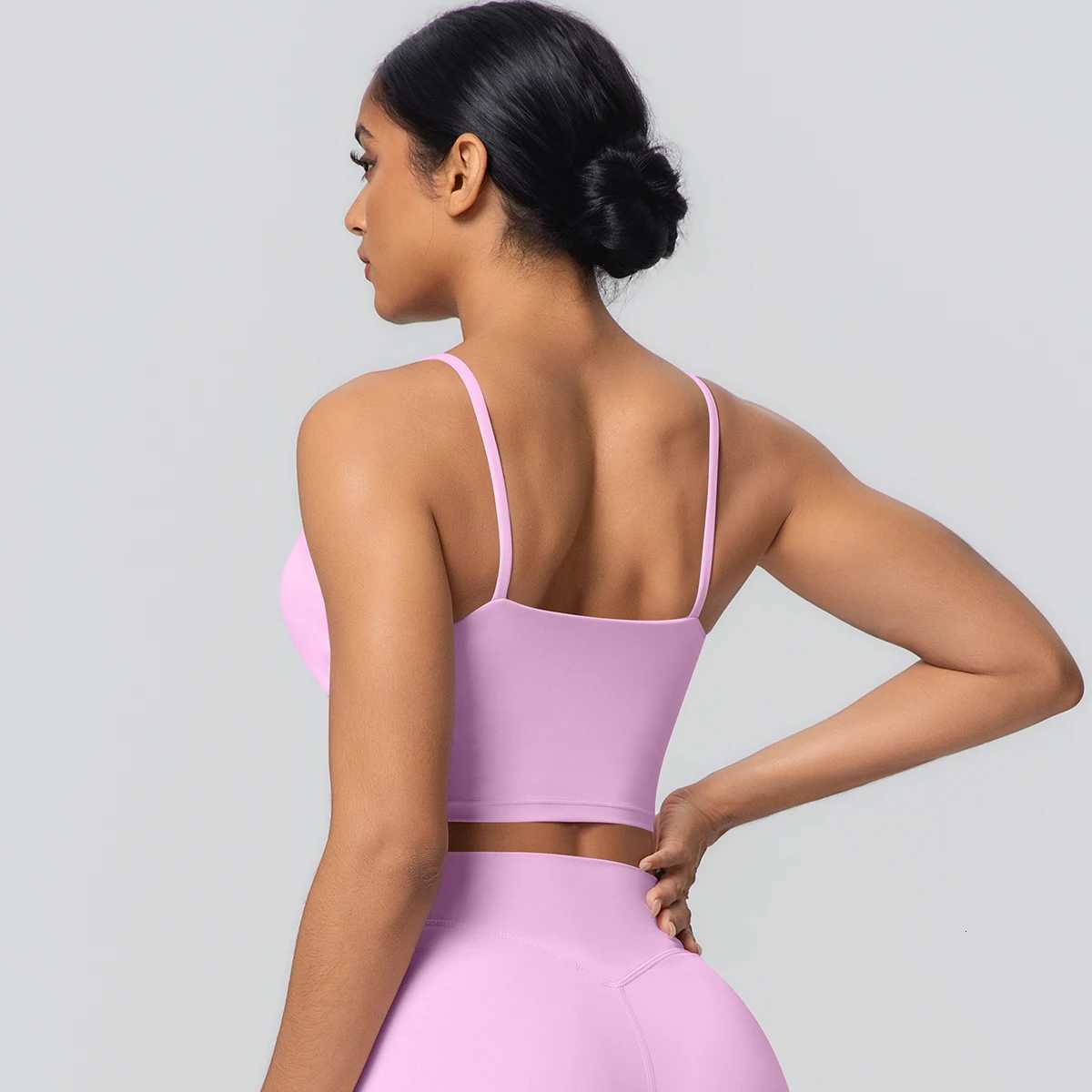 1PC Woman Yoga Vest Solid Color Yoga Underwear with Chest Pad Sexy Beautiful Back Strap Bra Shockproof Workout Top Gym Yoga Bra Z20260319