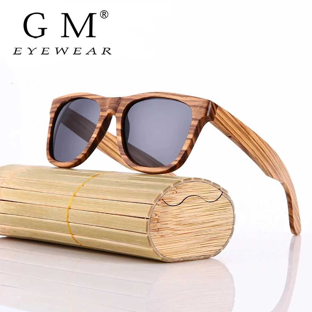 GM Men bamboo Wood Sunglasses Women Retro Vintage Polarized zebra Wooden Glasses Oculos De Sol Square Summer Goggle paper box H260319