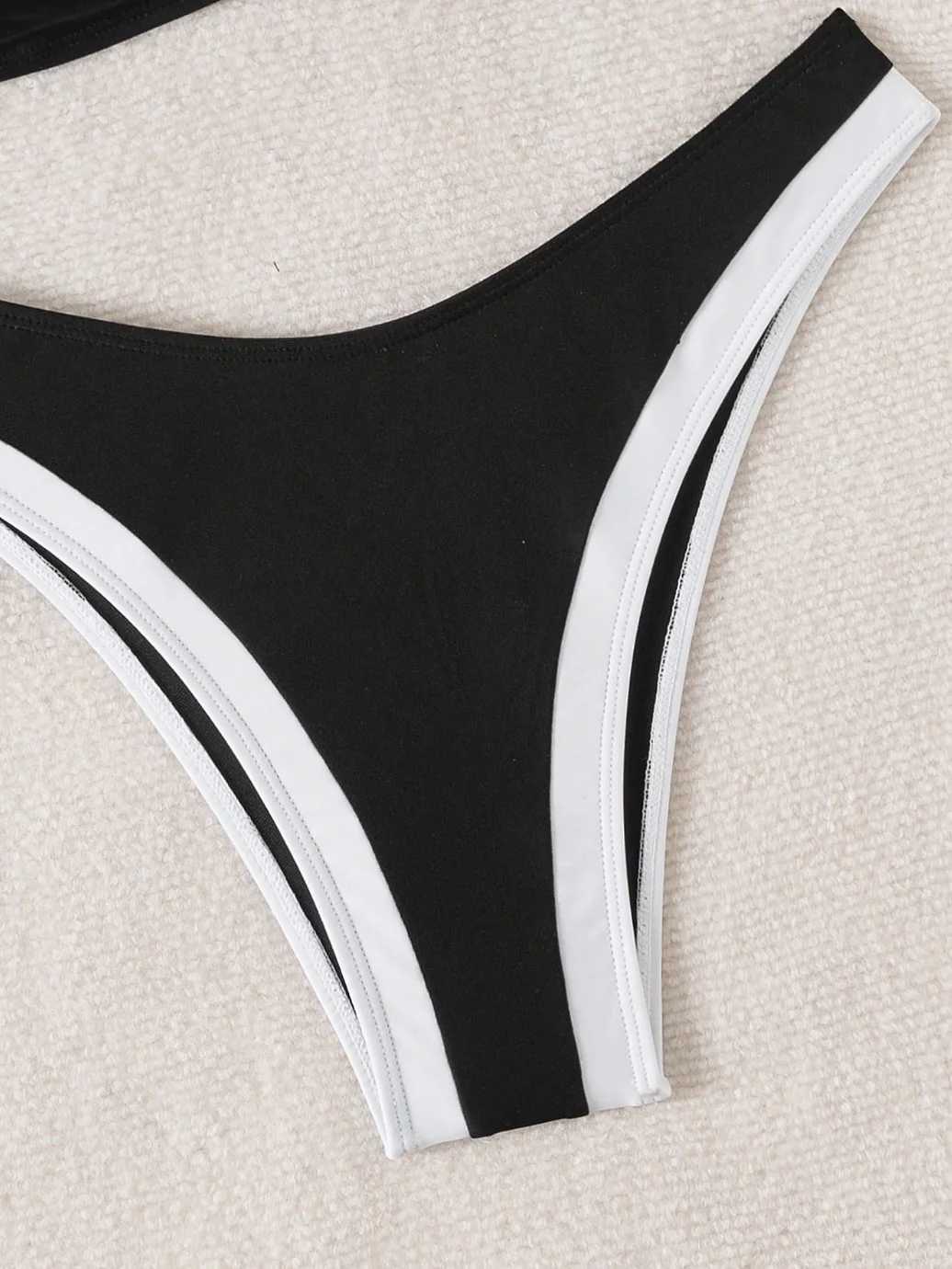 Women Color Block Underwire Bikini Sets Cheeky High Cut 2 Piece SwimsuitT260318