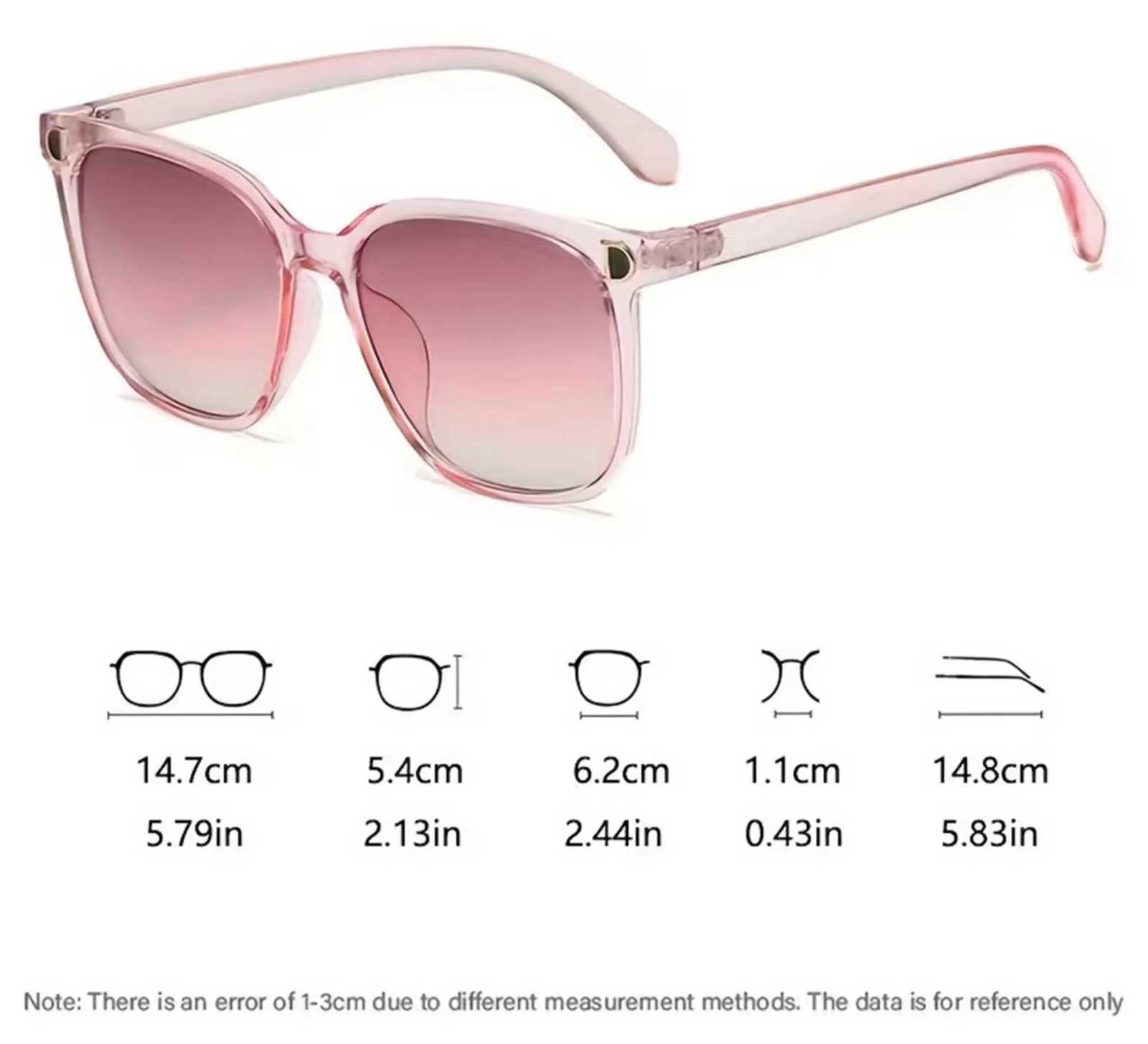 Womens Pink UV Protection Sunglasses D-Shaped Accent Face-Slimming for Big Faces Stylish Versatile Sun Shades H260319 - view 6