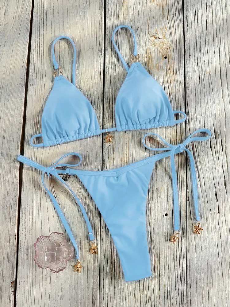 Miyouj Bandage Bikini Set Mujer Beachwear Triangle Bikinis Sexy Swimsuit Halter Swimwear Women 2025 Bathwear Micro Thong BiquiniT260318