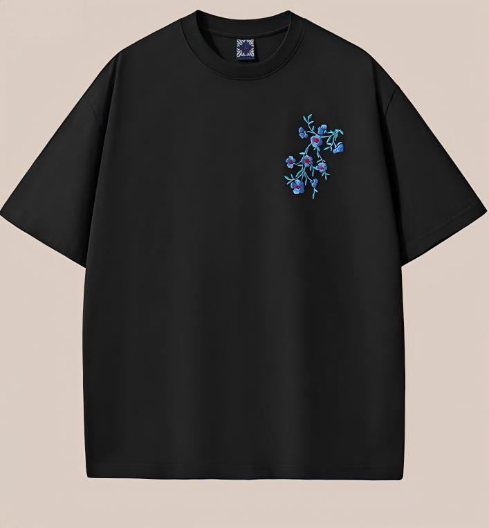 Embroidery T Shirt Men Phoenix Vintage Graphic Tees Harajuku Cotton Short Sleeve Chinese Hip Hop T Shirt Women Summer Fashion