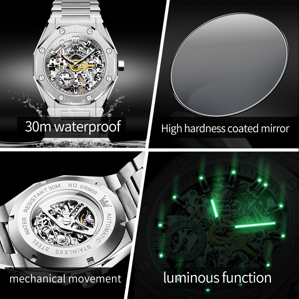 Watch Manufacturer One Piece Dropshipping Brand New Luminous Waterproof Fully Automatic Mechanical Men's Watch Watches Men Designer Fashion Trend