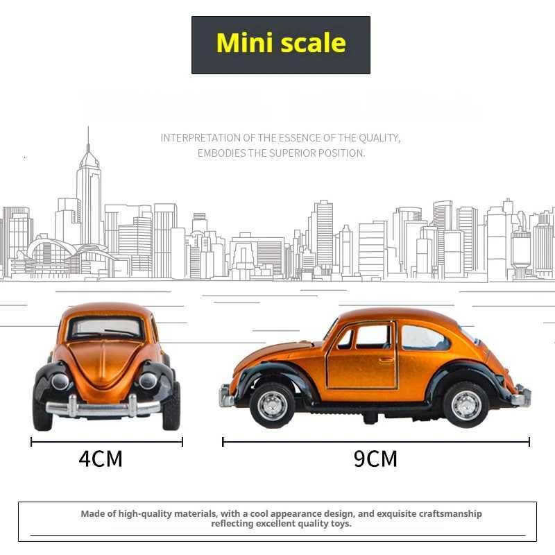 Beetle Classic alloy car model mini simulation three-door pull-back alloy car toy birthday gift for adults and kids 160 scale Y260319