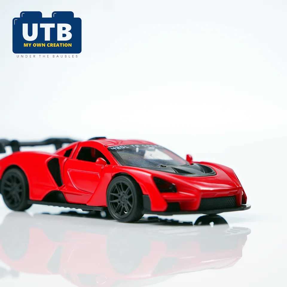 143 New Red Alloy Die-Cast Sports Pull-Back Racing Car Model Toy with Openable Doors Realistic Ornament Gift for Boys Birthday Christmas and Holidays 
