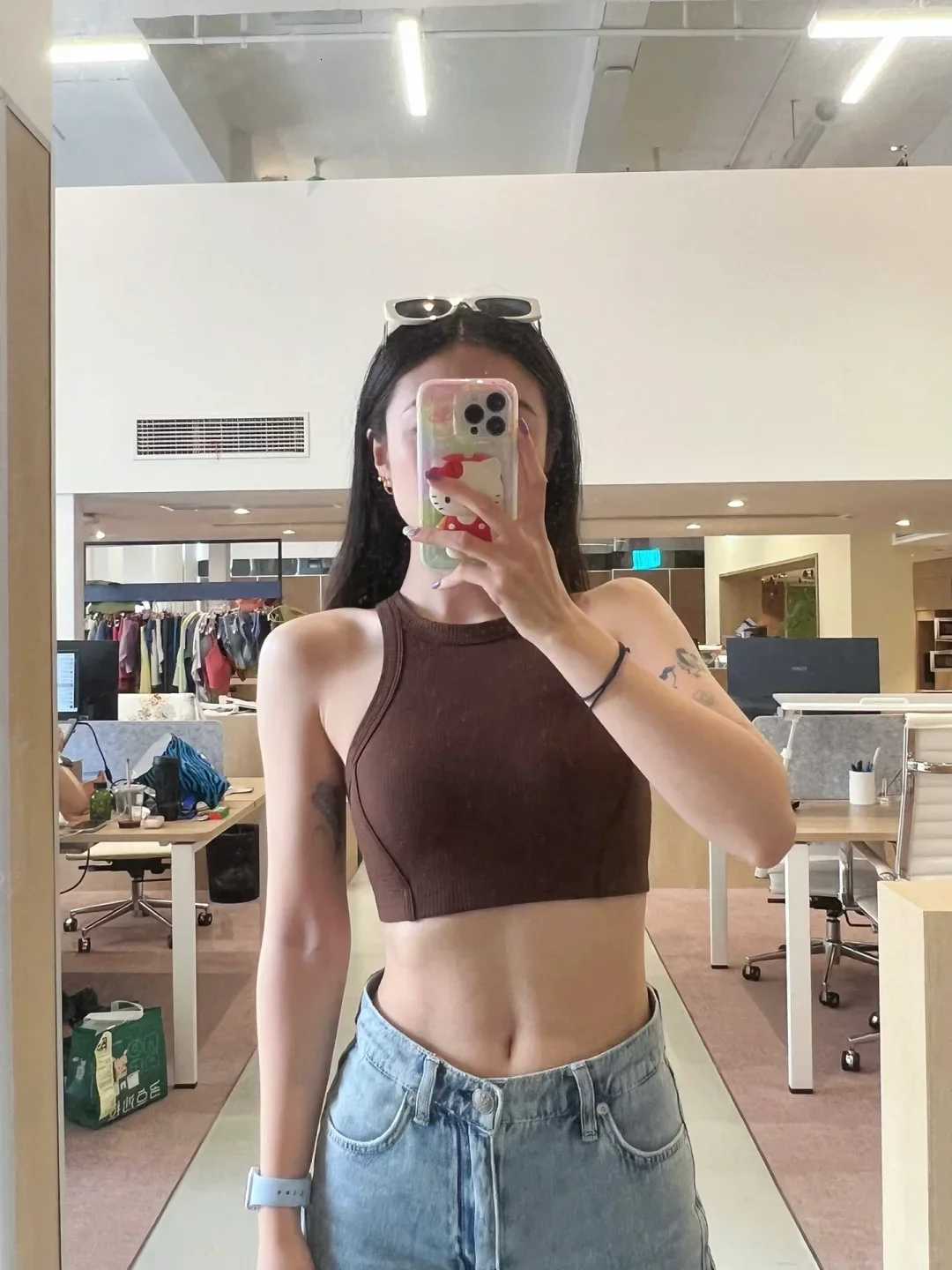 FLORA Womens ribbed vest yoga fitness back sports bra base with chest cushion shock-absorbing and anti glare collection Z20260319