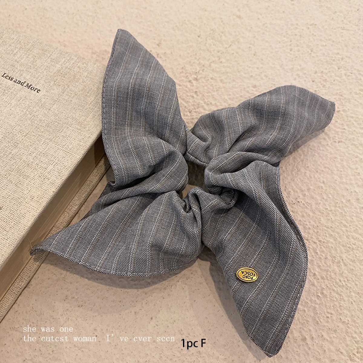 Korean-style retro stripedlarge intestine hair tie low ponytail hair rope for women high-end bun hair tie hair accessories H260319