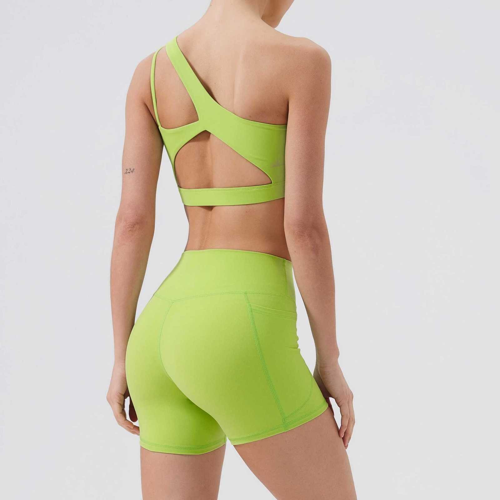 Women Sports Bra Push Up Fitness Bras One Shoulder Shockproof Yoga Bra Breathable Gym Yoga Running Bra Sexy Vest Z20260319