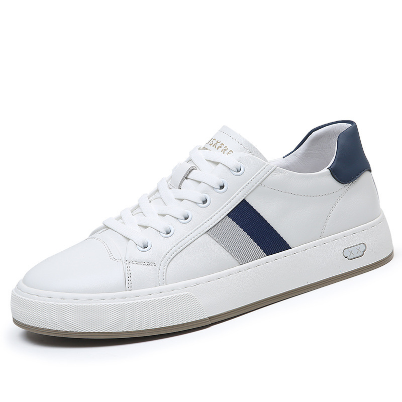 2025 Summer New Genuine Leather Breathable White Sneakers Men's Low-top Flat Versatile Sports Casual Shoes Trendy ddmysaturn