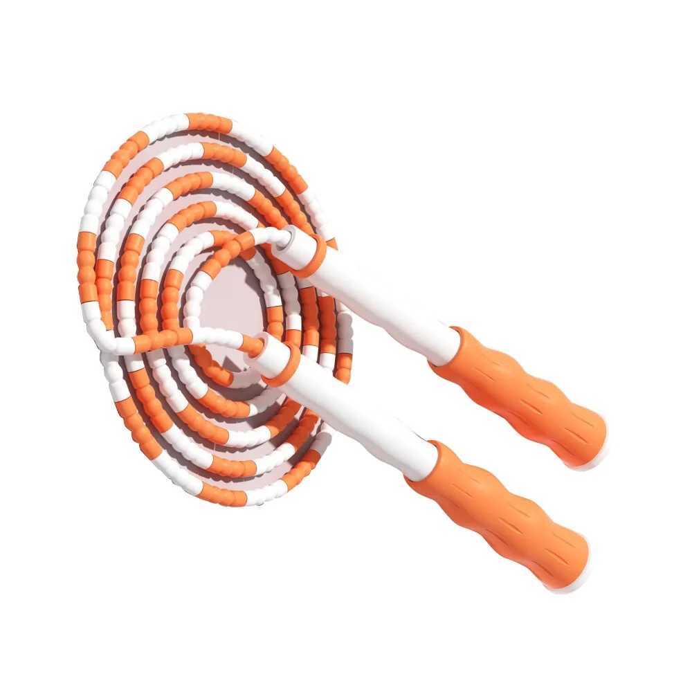 Rope Skipping PP Plastic Segmented Jumping Rope Soft Beads Classic Beaded Adjustable Jump Rope Orange Flexible Jump Rope Fitness M260319