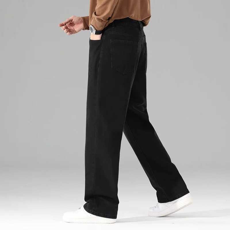 Male Brand New Autumn Jeans Men Black Casual Baggy Trousers Classic Straight Comfortable Wide Denim Trousers Men Clothing M260319