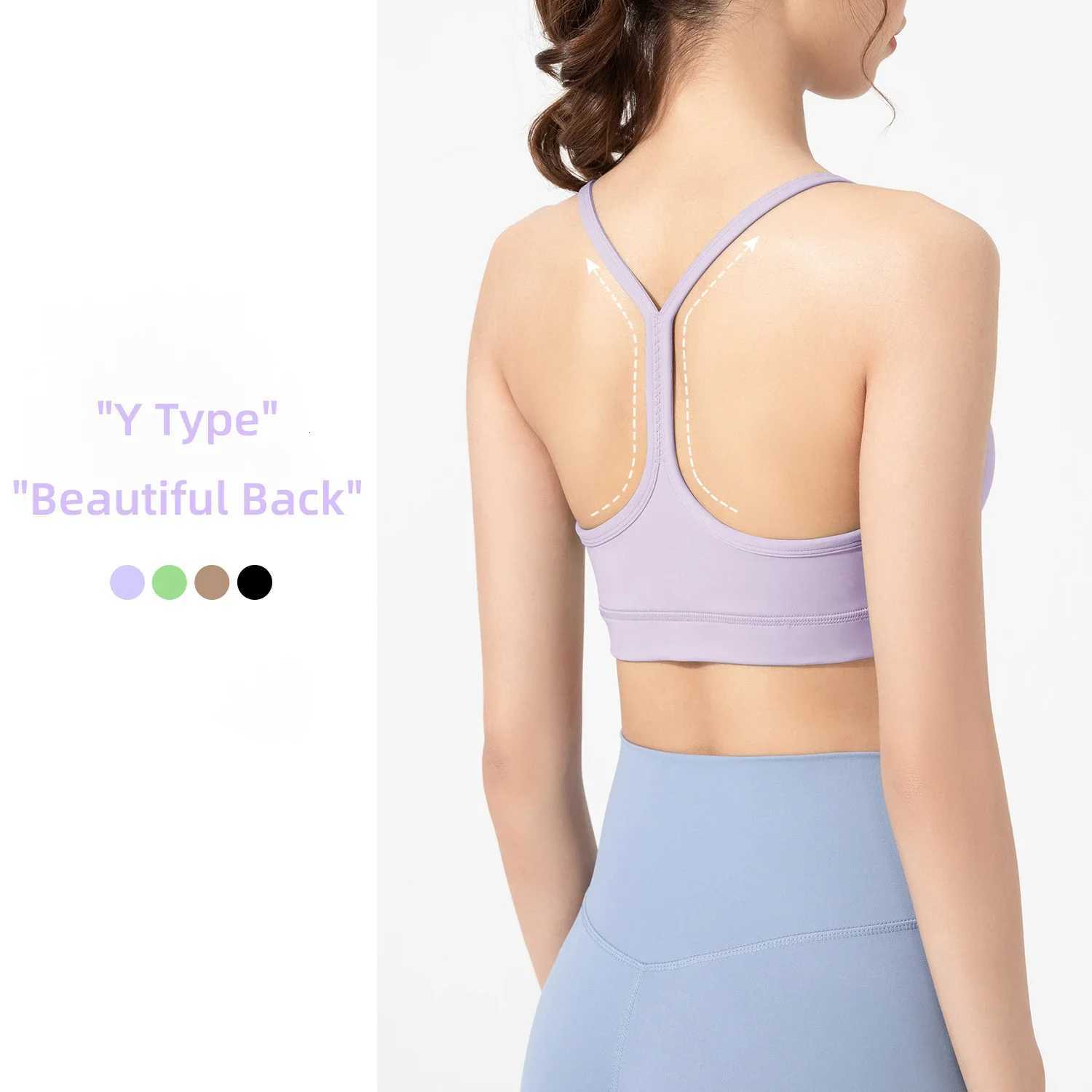 Solid Color Gym Yoga Underwear Women Y shape Fitness sport Bra high strength Tight Top Comprehensive Training With Chest Pad Z20260319