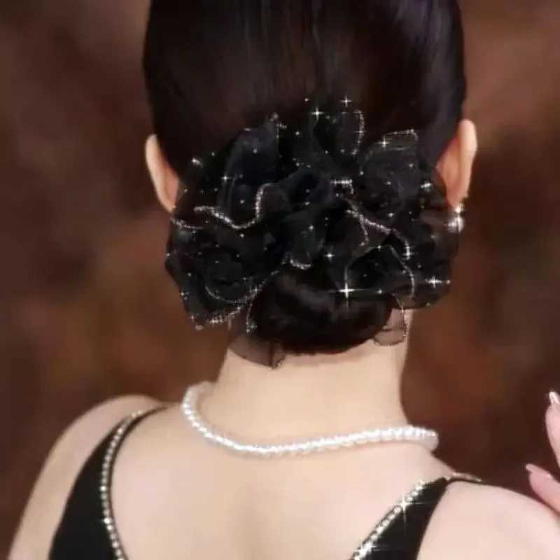 Large Hair Band High Elastic headband Flower Elegant golden Starry Sky Hair Volume Bubble Headband for women H260319
