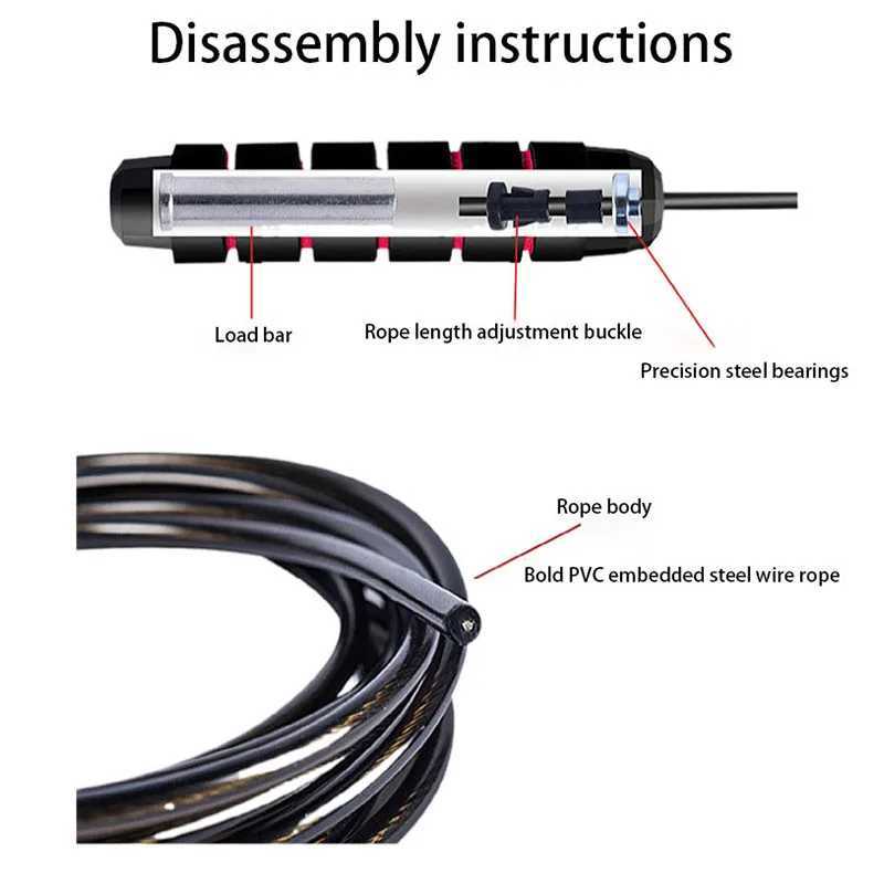 Sports Jump Rope Gym Fitness Home Exercise Professional Skipping Speed Steel Cable Adjustable Student Workout Jumping Ropes M260319