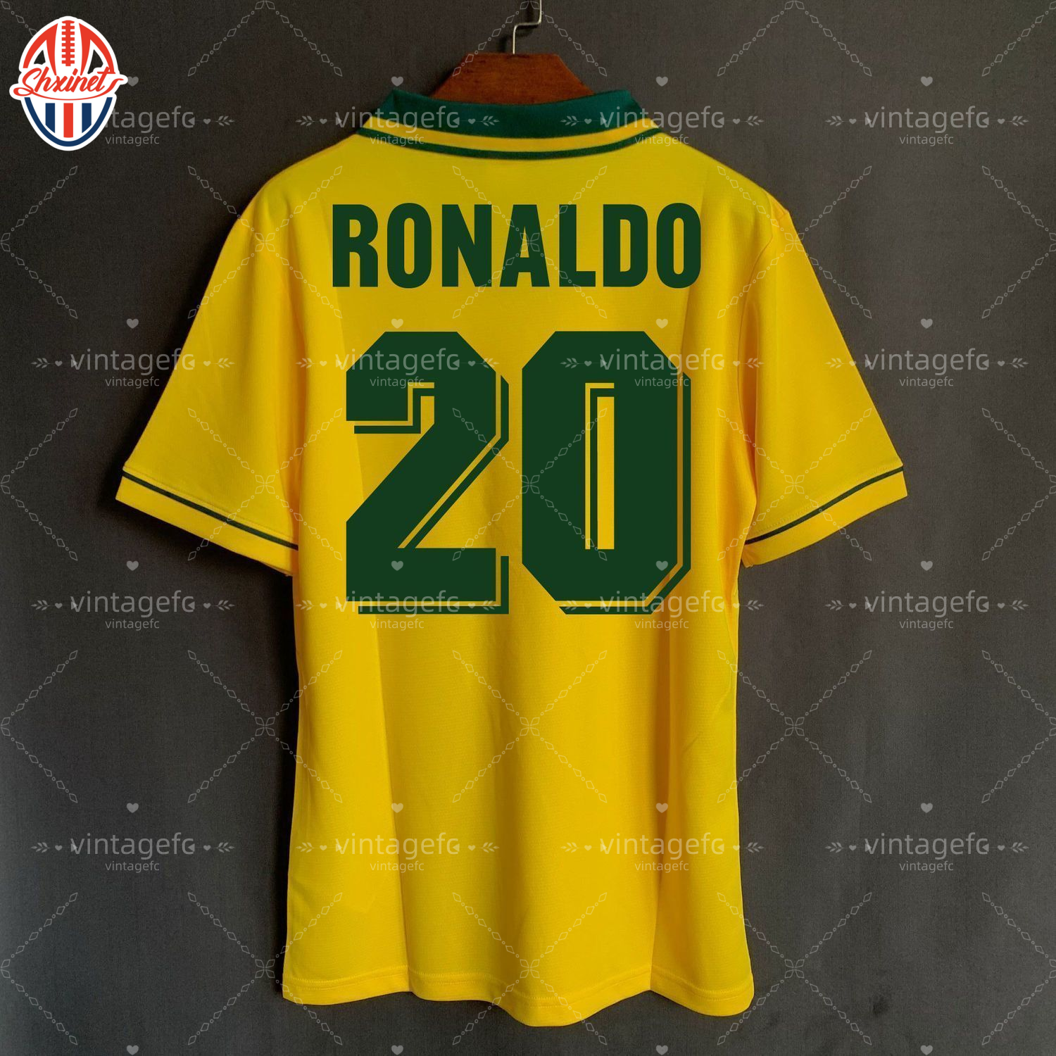 Vintage Brazil National Team Soccer Jersey - Ronaldo #9 & Ronaldinho #11 from World Cup 2002