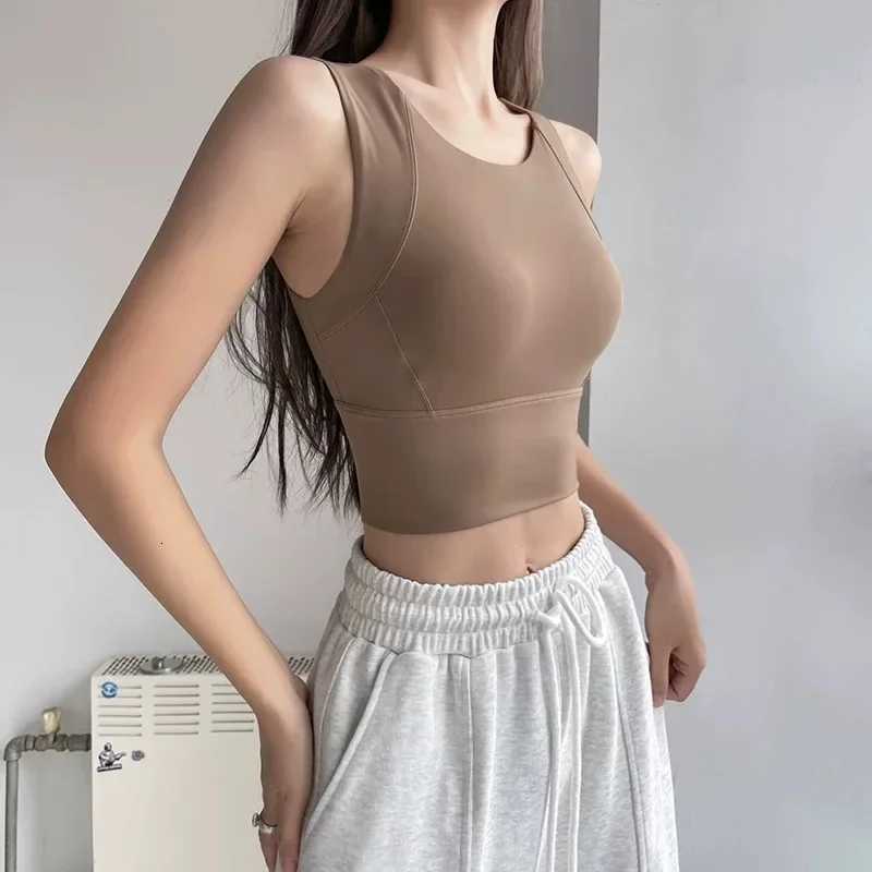 Womens High strength Sports Vest High Elastic Tight Fixed Chest Pad Shockproof Comfortable Running Outdoor Sport Yoga Vest Z20260319