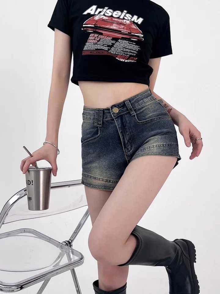 Shorts Women Denim Sexy High Waist American Style Retro Fashion Summer Hotsweet Streetwear All-match Casual Jeans Pants M260319