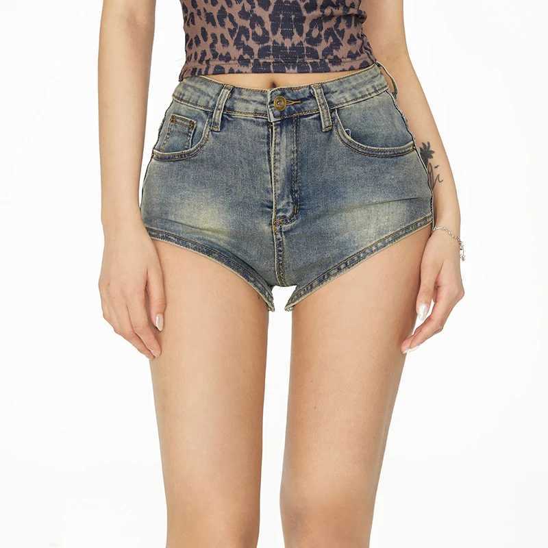 Summer Lady Chic Sexy Thin High Waist Jeans Women Retro Fashion Solid Denim Shorts Girls Wrap Hip A-Line Short Pants M260319