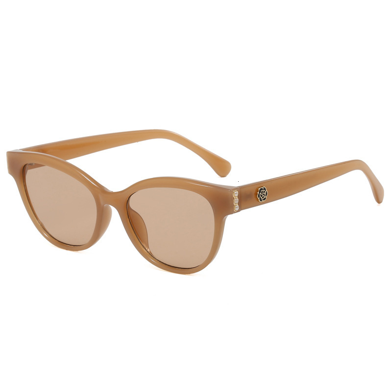 Luxury Brand Designer Sunglasses 2025 -Style UV Protection Cat-Eye Sunglasses, Same Style As On Xiaohongshu, Large Frame Camellia Fashion Sunglasses, 