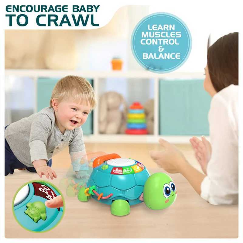 Baby Toys 6-18 Months Music Turtle Crawling Light Sound Music Toy Girl Boy Early Learning Educational Toys Infant Toddler Gifts Y260319
