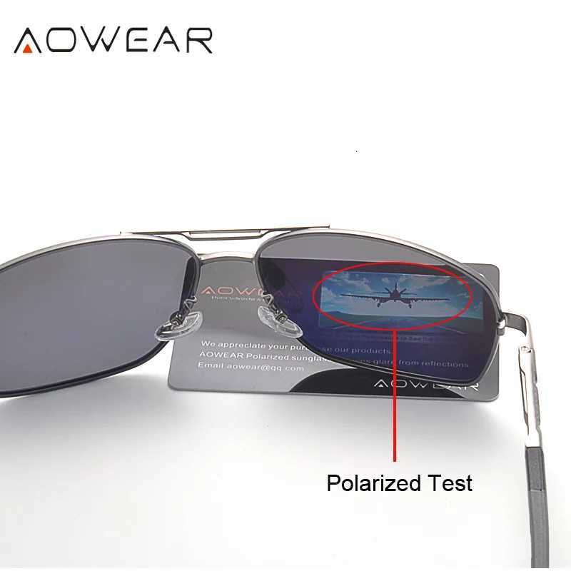 AOWEAR Aviation Polarized Sunglasses Men Aluminum Driving Mirror Sun Glasses Male Brand Designer Retro Eyewear Accessories gafas H260319 - view 5