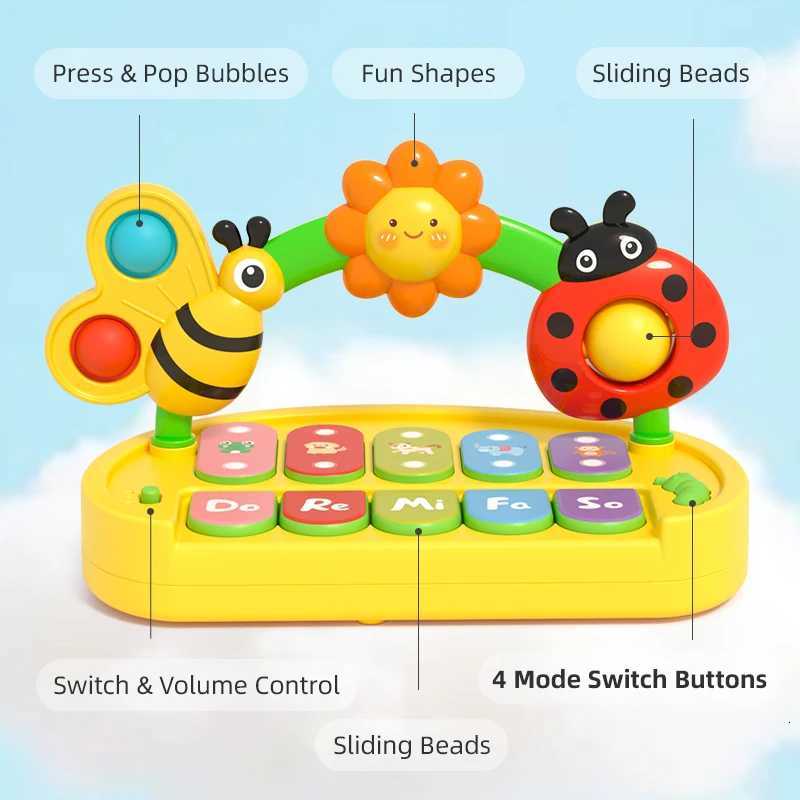 Mini Baby Piano Toy Light Up Music Keyboard Toys for Toddlers with 4 Modes Infant Educational Early Learning Toys Musical Toy Y260319