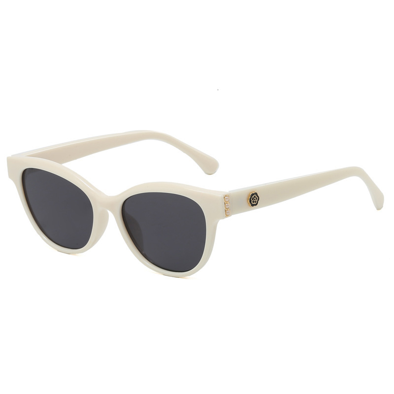 Luxury Brand Designer Sunglasses 2025 -Style UV Protection Cat-Eye Sunglasses, Same Style As On Xiaohongshu, Large Frame Camellia Fashion Sunglasses, 