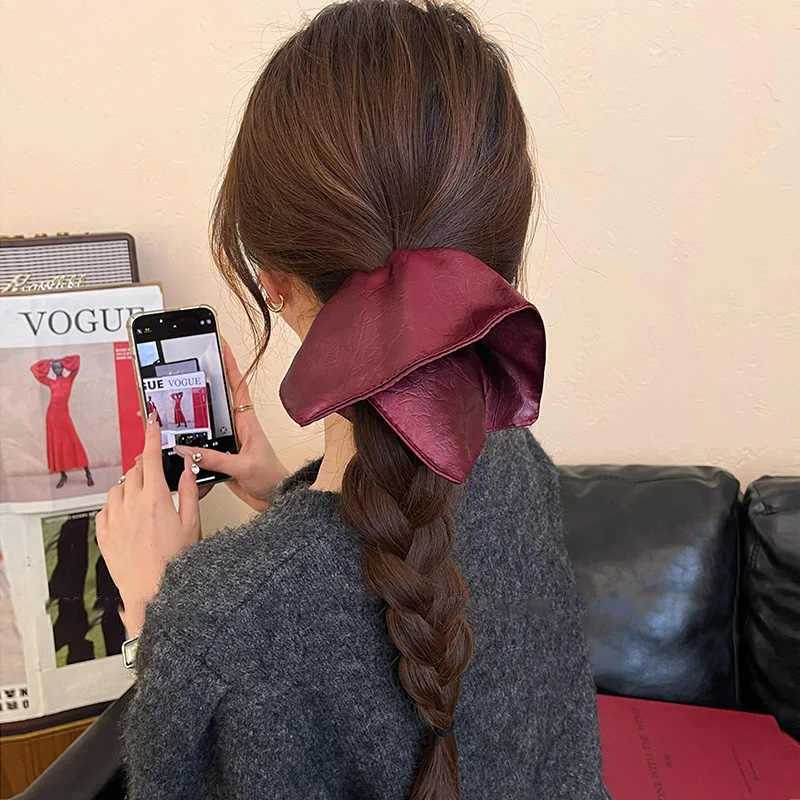 Square Pleated Low Ponytail Holders Fashion Gentle Hair Ties Vintage New Hair Ring Light Luxury High-end Accessories for Women H260319
