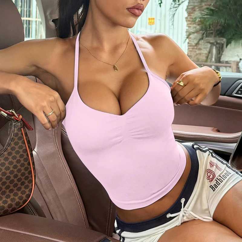 Backless Yoga Sports Vest for Women Long Neck Hanging Top Gathered Fitness Pilates Tight Sports Bra for All Seasons Z20260319