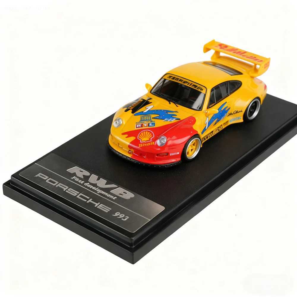 164 Diecast Sports Car Model RWB 993 Limited Edition High-Detail White Mini Vehicle Collectible Display Gift Toy Y260319