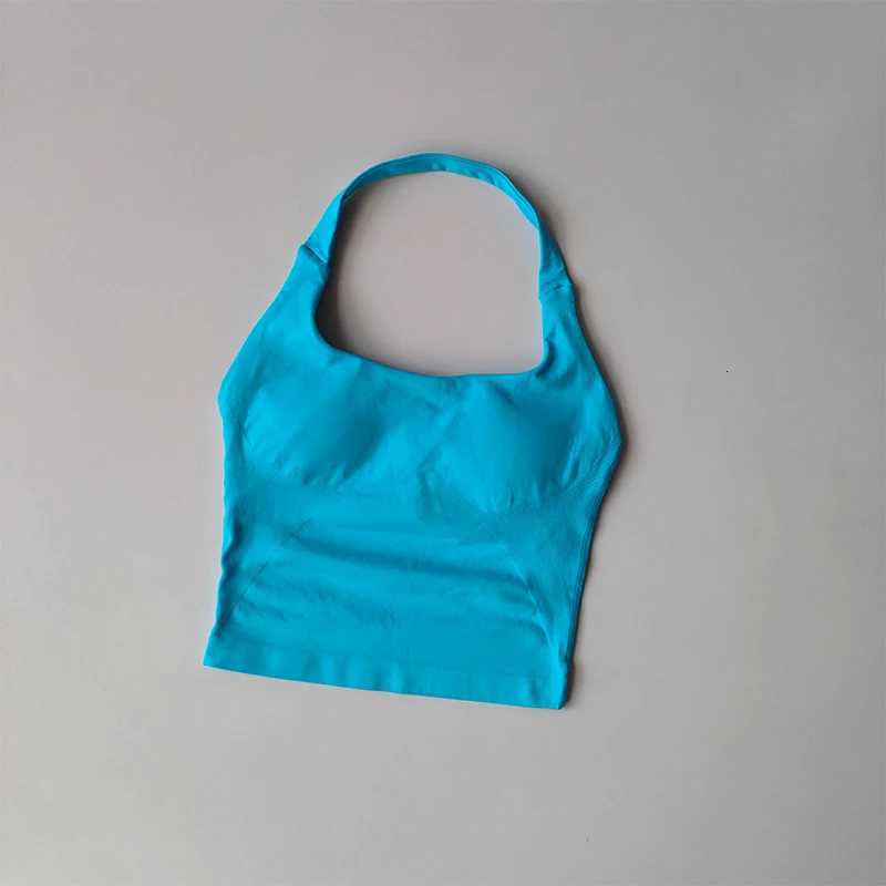 Neck Halter Shockproof Sport Longline Strappy Top Halterneck Vest Medium Support Yoga Gym Workout Seamless Fitness Sport Bra Z20260319