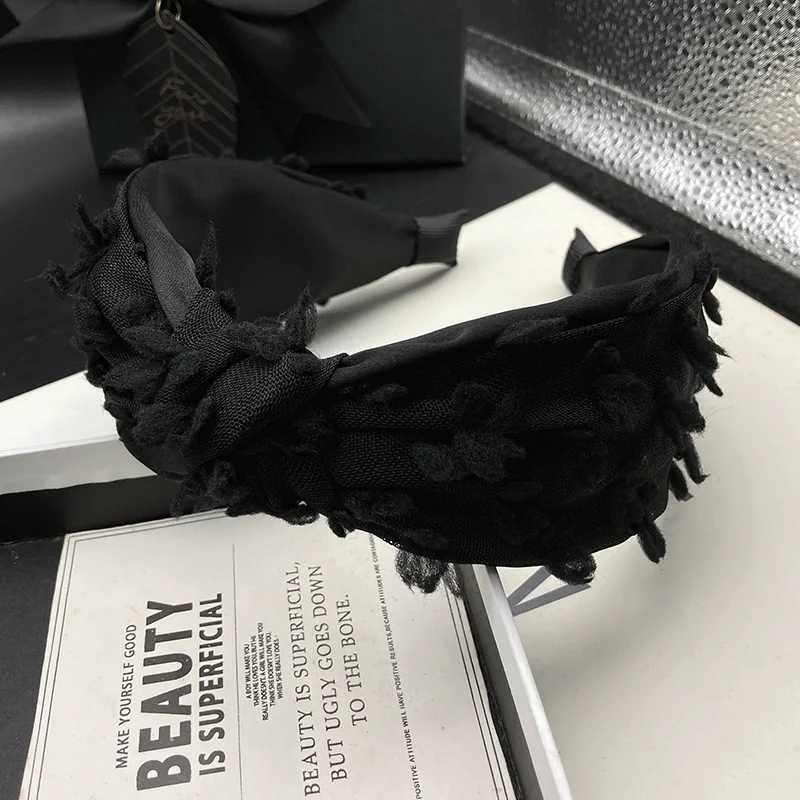 Original design Black hair clip headband for women new adult fashion hair tie headband with wide edge compression headband H260319