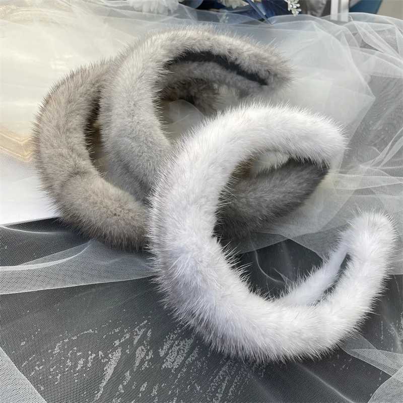 2023 Hot Sale Women Luxury winter 100 Real Mink Fur Headbands High Quality Real Fur Hair Band Lady Fashion Hair Hoop Furry Gift H260319
