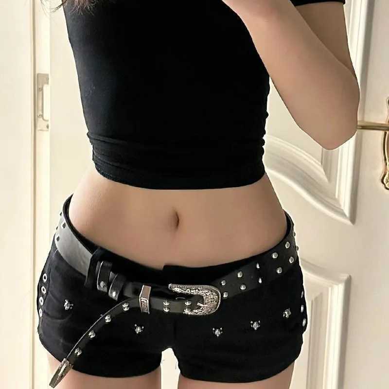 Black Sexy Low Waist Y2K Jean Shorts Woman Punk Gothic Popular Denim Super Shorts Female Korean Fashion Slin Fit Hot Short Pants M260319