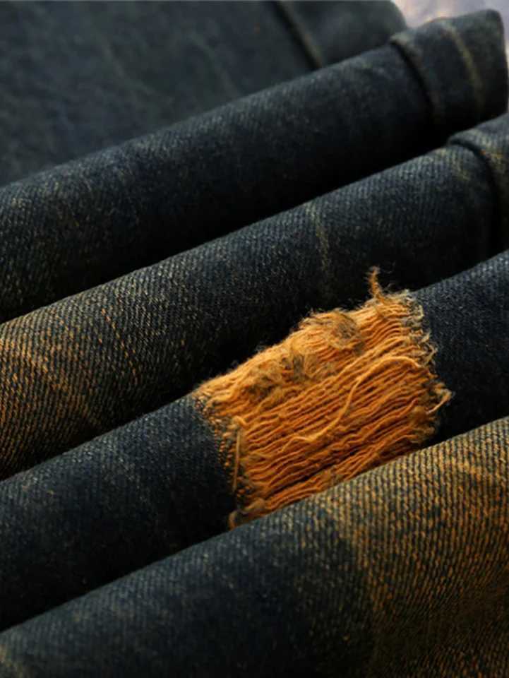 American retro personality makes old mens straight jeans M260319