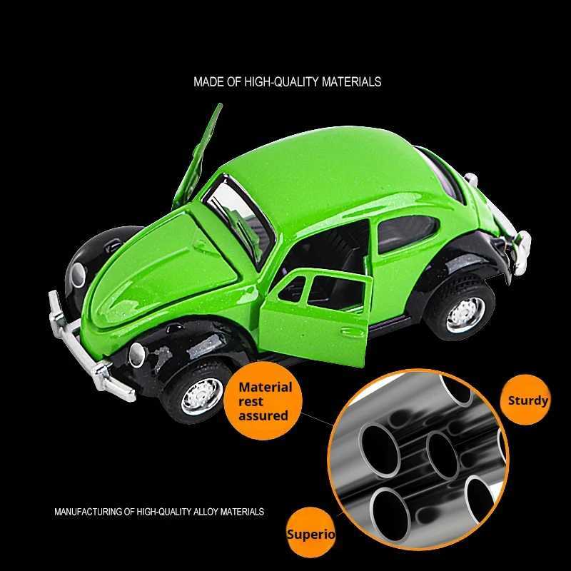 Beetle Classic alloy car model mini simulation three-door pull-back alloy car toy birthday gift for adults and kids 160 scale Y260319