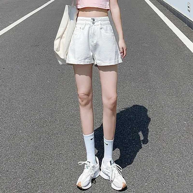 Summer Female High Waist Loose Thin Jeans Hot Sale Lady Solid Denim Shorts Girls Chic Fashion Leisure Short Pants M260319