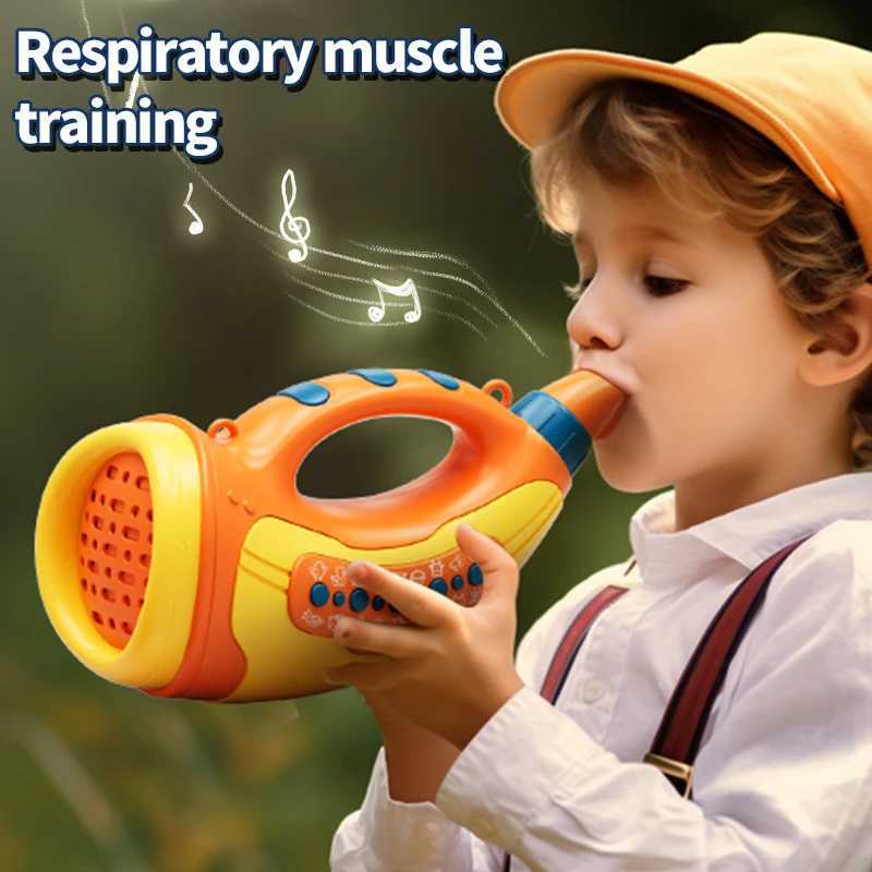 Kids Musical Blow Horn With 30 Realistic Animal Sounds Handheld Sound Amplifier Toy for Lung Capacity Fun Play Birthday Gift Y260319