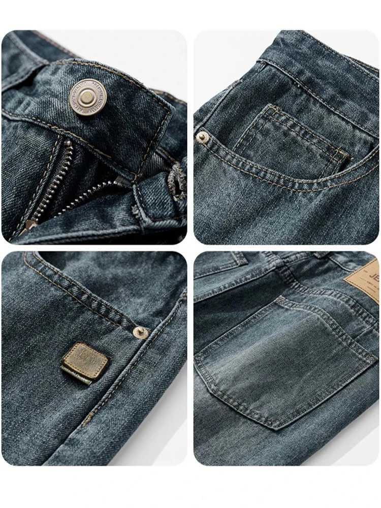 Spring Autumn American Retro Straight Jeans Men Streetwear Korean Fashion Loose Baggy Wide Leg Denim Pants Male Casual Trousers M260319