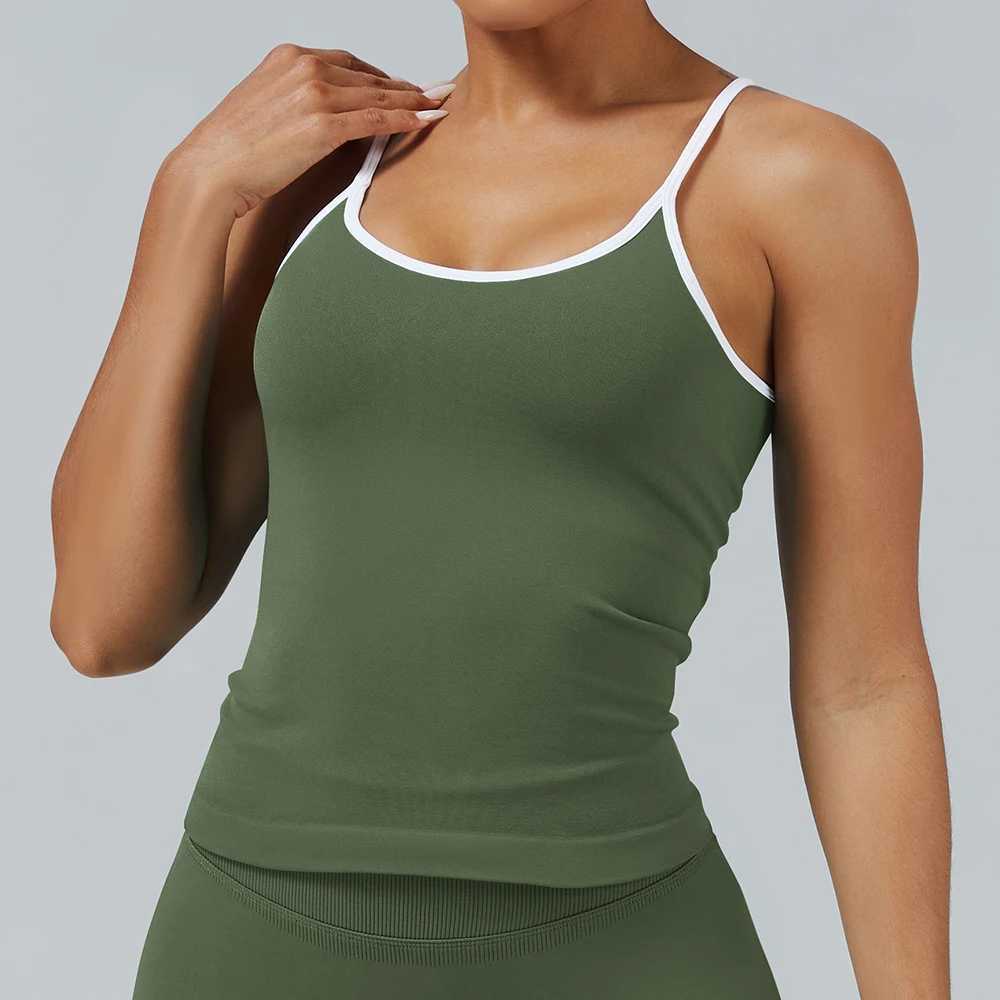 Women Seamless Color Block Yoga Sports Bra Backless High Elastic Gym Fitness Tank Top Workout Vest Female Sportswer Z20260319