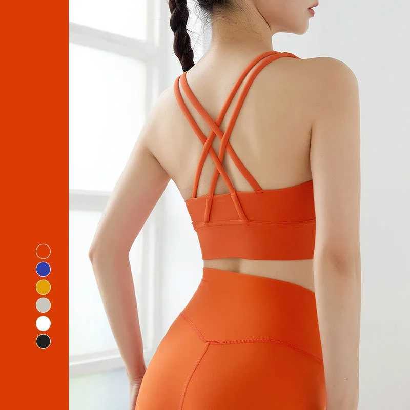 New Push Up Sports Bra Yoga Vest Cross Back Fitness Sexy Padded Top Gym Shock Absorbing Running Breathable Crop Top Sportswear Z20260319