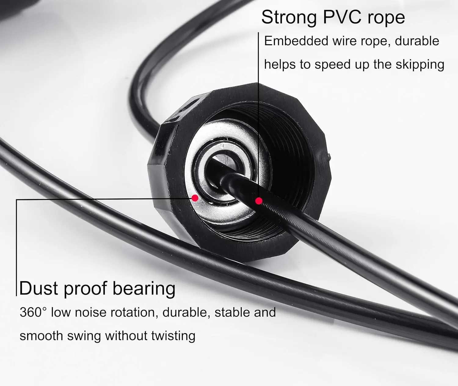Adjustable Jump Rope with Ball Bearings Tangle-Free Rapid Speed for Exercise at Home Gym M260319