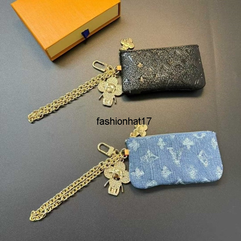Key Rings New Luxury Keychain High Quality Key Wallet Classic Fashion Key Ring Bag Charm for Men Women Mini Purse Card Holder Coin Pouch