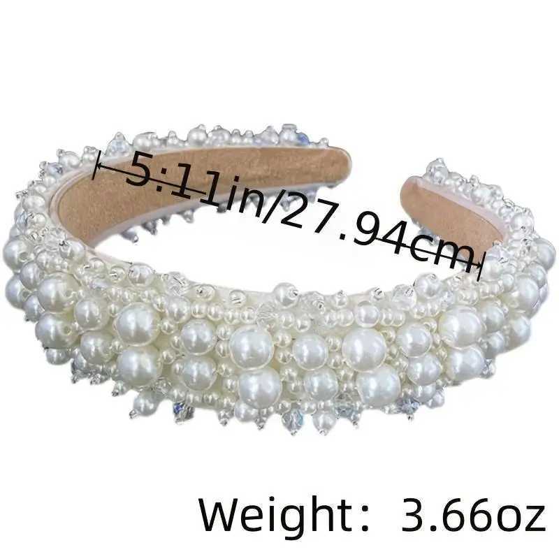 Silver Color Pearl Hairband Headband Tiara Women Korea Elegant Hair Hoop Ornament Bridal Wedding Hair Accessories Jewelry Band H260319