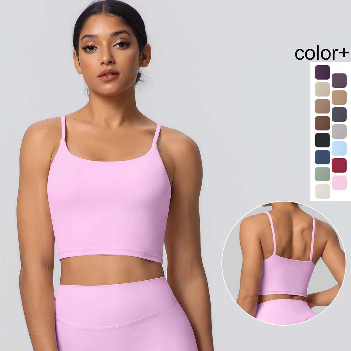 1PC Woman Yoga Vest Solid Color Yoga Underwear with Chest Pad Sexy Beautiful Back Strap Bra Shockproof Workout Top Gym Yoga Bra Z20260319