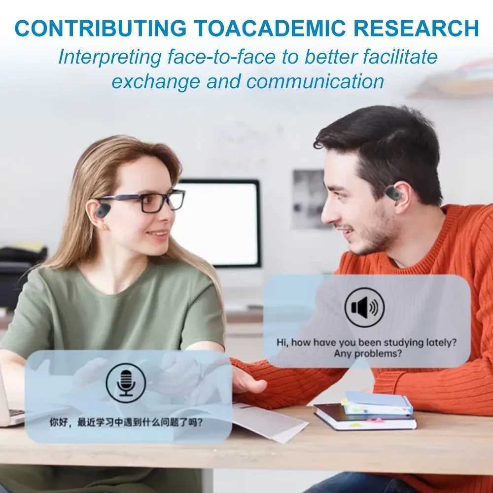 AI Translator Headphones 144 Languages Real Time Two-Way Translation Bluetooth headset for Business Wireless Waterproof Earbuds D260319