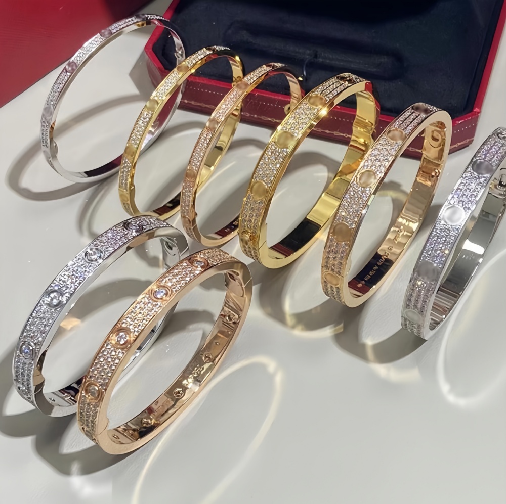 designer bracelet bangle v-gold tarnish screw women diamond bracelet gold silver rose jewelry woman party daily outfit luxury brand gift wholesale accessories